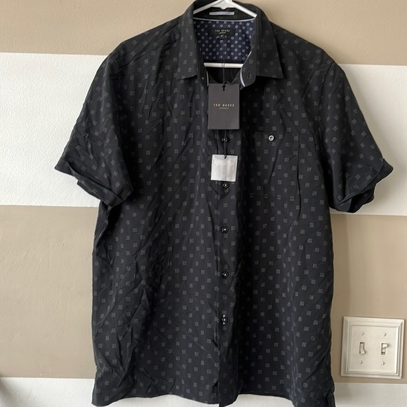 TED Baker London SS Spot Print Shirt Size 6